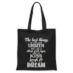 Candlelight The best things in life tote bag - black