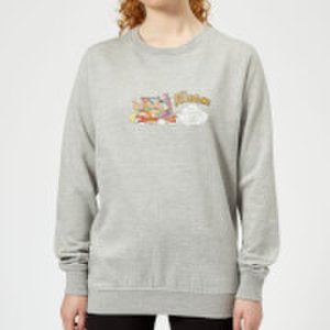 The Flintstones Family Car Distressed Women's Sweatshirt - Grey - XS - Grey