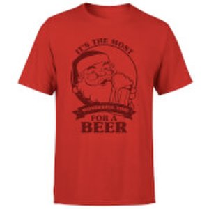 The Most Wonderful Time For A Beer T-Shirt - Red - M - Red