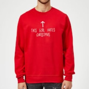 This Girl Hates Christmas Sweatshirt - Red - S - Red