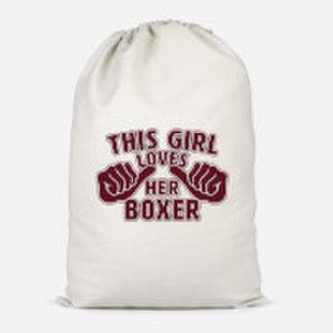 This Girl Loves Her Boxer Cotton Storage Bag - Small