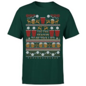 The Christmas Collection Tis the season to be trollied t-shirt - forest green - l - forest green
