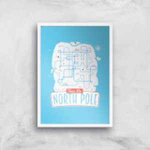 Tour De North Pole Art Print - A2 - White Frame