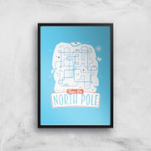 Tour De North Pole Art Print - A4 - Black Frame