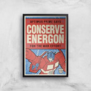 Transformers Conserve Energon Poster Art Print - A2 - Black Frame