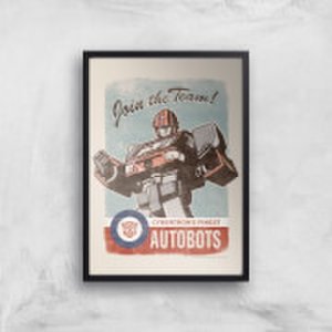 Transformers Join The Team Art Print - A2 - Black Frame