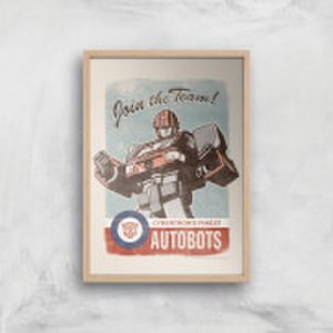 Transformers Join The Team Art Print - A2 - Wooden Frame