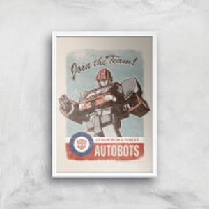 Transformers Join The Team Art Print - A3 - White Frame