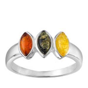Jdwilliams Triple colour amber oval stone  ring - j