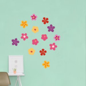By Iwoot Tropical flowers wall art sticker pack