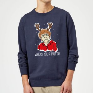 Who's Your Mutti? Christmas Sweatshirt - Navy - L - Navy