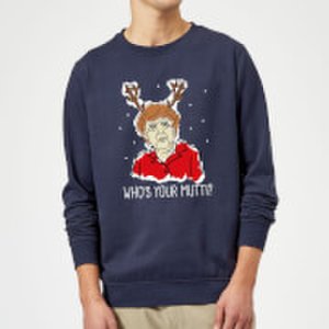 Who's Your Mutti? Christmas Sweatshirt - Navy - S - Navy