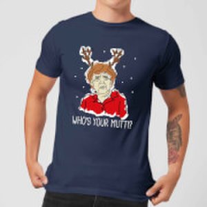 Who's Your Mutti? Men's Christmas T-Shirt - Navy - S - Navy