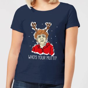 Who's Your Mutti? Women's Christmas T-Shirt - Navy - M - Navy