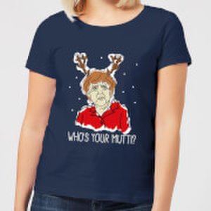 Alternative Christmas Who's your mutti? women's christmas t-shirt - navy - s - navy