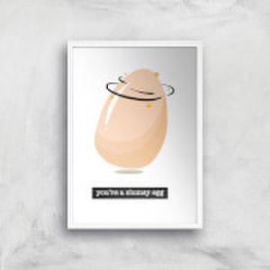 You're A Clumsy Egg Art Print - A3 - White Frame