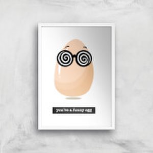 By Iwoot You're a funny egg art print - a2 - white frame
