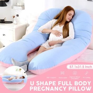 145X80cm Pregnant Women Sleeping Support Pillow Pure Cotton Pillowcase U Shape Maternity Pillows Pregnancy Side Sleeper Bedding