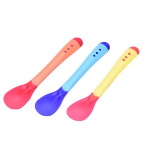 1Pc Baby Feeding Temperature Sensing Soup Spoon Temperature Color Change Spoon Baby Medicine Fork Spoon