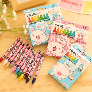 24 pcs/lot Non-toxic waterclor caryon kids oil pastels material escolar papelaria gift school supplies pen stationery