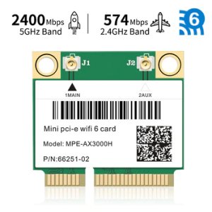 2974Mbps Wifi 6 Mini PCI-E Card 2.4G/5Ghz Bluetooth 5.0 Wireless Network Wlan Wifi Card 802.11ax/ac MU-MIMO Windows 10 Laptop