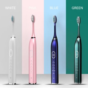 5 Modes Sonic Electric Toothbrush Automatic USB Rechargeable Holder Waterproof Brush Teeth with 5 Replacement Heads for Adults