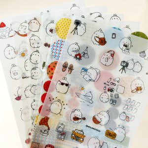 6 pcs/lot cute molang rabbit  PVC paper sticker diy decoration sticky album diary scrapbooking school supplies