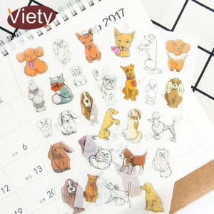 6 sheets/lot Cartoon cute pet dog paper sticker DIY scrapbooking diary album sticker Paste stationery school supplies