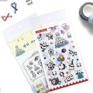 6 sheets/lot Lovely Panda paper sticker DIY scrapbooking diary album sticker post stationery school supplies 02