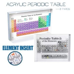Acrylic Periodic Table Display With Real Elements Children Teaching School Teacher's Day Birthday Gifts Acrylic Periodic Table