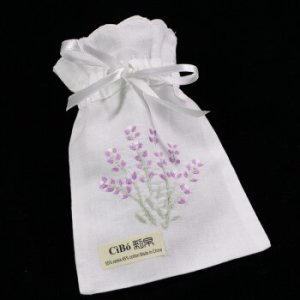 B010 : 12 pieces White ramie/cotton Hand embroidery Lavender gift bags Storage bags 5x7 inches sachet bags, travel pouch