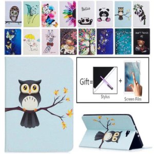 Cute Cartoon Owl Butterfly Leather Cover Case For Samsung Galaxy Tab A6 A 6 2016 10.1 T585 T580 SM-T585 Tablet Case Coque Funda