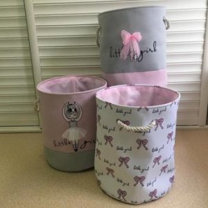 Foldable Laundry Basket Organizer Ballet Girl Bowknot Print Clothes Toys baskets bag Home Storage Bag Home Storage Organizer