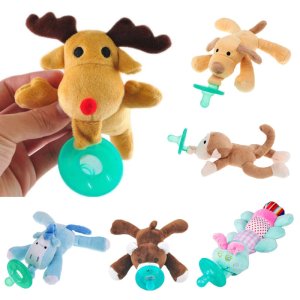 Lovely Infant Baby Boys Girls Child Cuddly Plush Animal Dummy Pacifiers Orthodontic Nipples