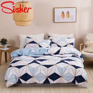 New 3D Geometric Printed Duvet Cover Set With Pillowcase Nordic Bedding Sets King Size Single Double Queen Bedclothes (No Sheet)