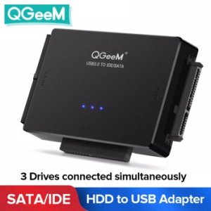 QGeeM SATA to USB IDE Adapter USB 3.0 Sata 2.5 3.5 Hard Disk Drive HDD SSD USB Converter IDE SATA to USB SATA Adapter Cable