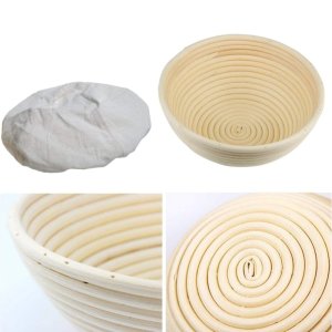 Quality Round Banneton Proofing Basket Set – Brot form Unbleached Natural Cane Bread Baking Kit With Cloth Liner
