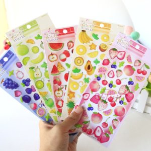 Sweet Fruit Cherry Bananas Bullet Journal 3D Decorative Stickers Adhesive Stickers DIY Decoration Craft Scrapbooking Stickers