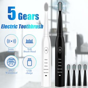 Ultrasonic Electric Toothbrush Rechargeable Tooth Brushes Ultrasound Washable Electronic Whitening Teeth Brush Adult Timer Brush