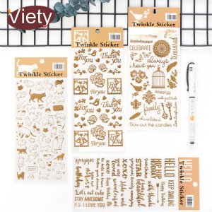 Vintage Gold animal paper sticker package DIY diary decoration sticker planner album scrapbooking kawaii 04
