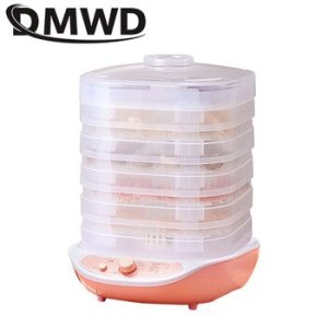 DMWD Dried Fruit Vegetables Herb Meat Machine Household MINI Food Dehydrator Pet Meat Dehydrated 5 trays Snacks Air Dryer 220V