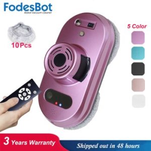 Fodesbot Robot Window Cleaner Strong Suction Window Washer Anti-falling Window Cleaning Robot Remote Control Intelligent Magnet