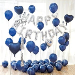 Ink Blue Latex Balloons Metal Blue Foil Balloon Inflatable Wedding Decorations Air Ball Happy Birthday Party Supplies Balloons