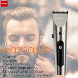 Riwa Barber Hair Clipper LED Screen Washable Electric Trimmer Rechargeable Professional Hair Machine Trimmer For Men Beard
