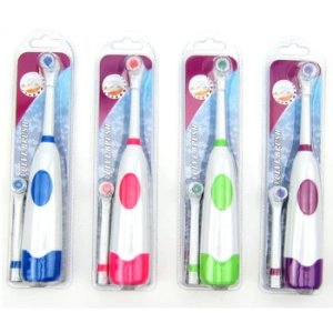 1 Set Electric Toothbrush With 2 Brush Heads Battery Operated Oral Hygiene No Rechargeable Teeth Brush For Children