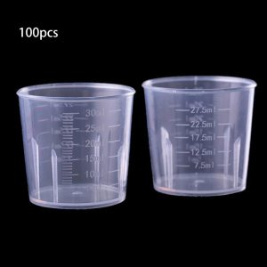 100Pcs 30ML Epoxy Resin Plastic Measuring Cups Kit Resin Mold Jewelry Making O01 19 Dropship