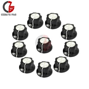 10PCS 16mm Rotary Control Turning Knob For Hole 6mm Dia Shaft Potentiometer New