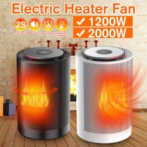 1200W PTC Ceramic Electric Heater Portable Heating Fan 3 Heating Modes Automatically Shuts Off Space Warmer for Home Office