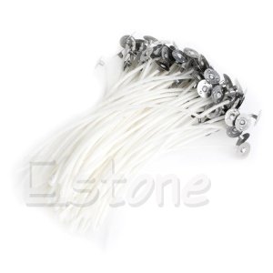 12cm 100Pcs Candle Wicks Cotton Core Pre Waxed With Sustainers For Making Candle