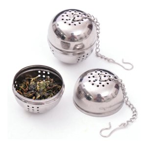 1PCS Silver Fashion Kichen Stainless Steel Sphere Locking Spice Tea Ball Strainer Mesh Infuser Filter